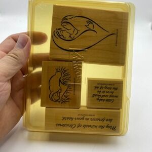 Stampin Up stamps vintage Wooden  miracle of christmas 1998